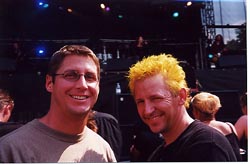 Tennis Ball Yellow Head Stan and rocket scientist Bill Lynde at Hildesheim Goth Music Festival - 2000